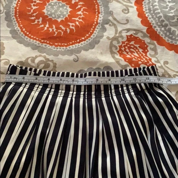 Women’s J Crew Striped Pleated Midi Skirt - Sz 0 - Picture 6 of 11